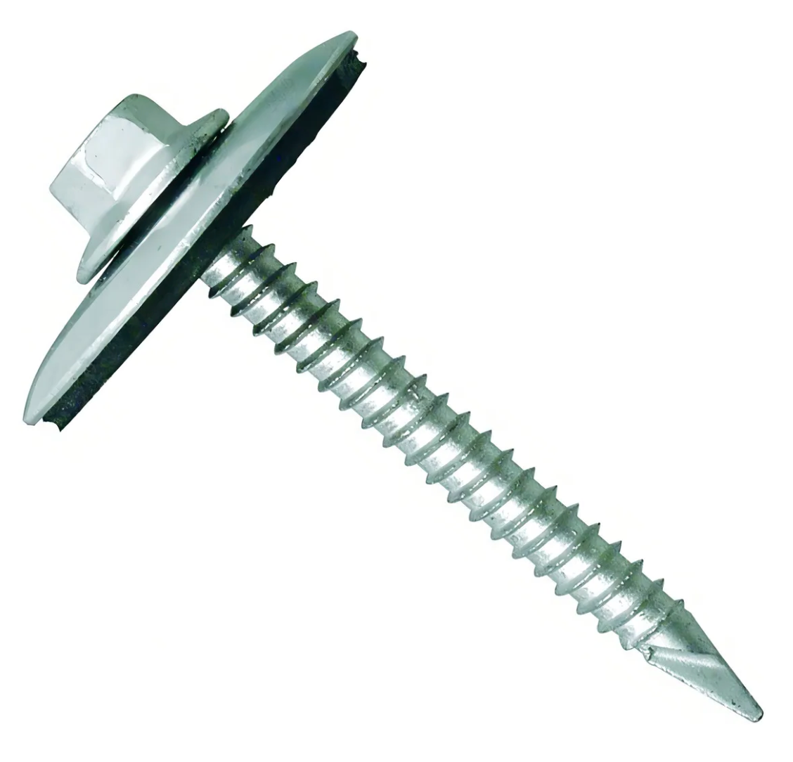 Tornillo hexagonal punta espada para policarbonato c/g ancha 10 x 2" 100 unidades