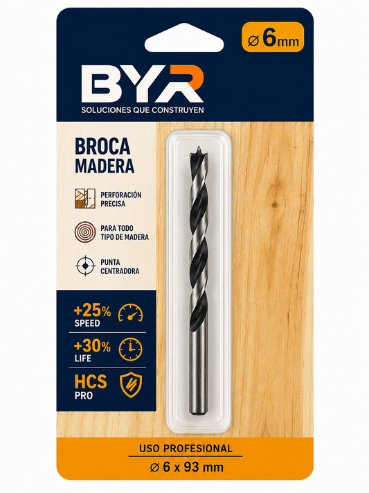 Broca para madera 6mm