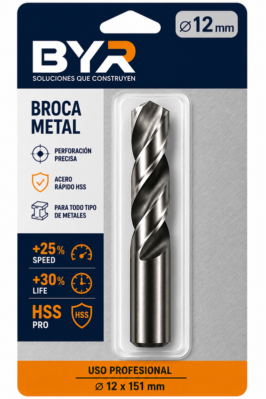 Broca para metal HSS 12mm