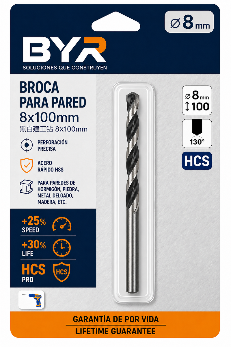 Broca para concreto widia 8mm