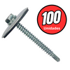 Tornillo hexagonal punta broca para policarbonato c/g ancha 12 x 2" 100 unidades