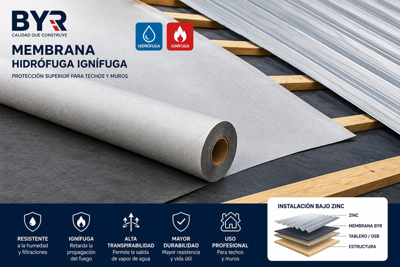 Membrana Hidrófuga 30 m² - Rollo Impermeable para Techo y Muro
