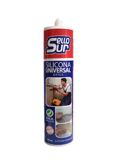 Silicona acetica Baño y Cocina 290 ml Blanco-Transparente