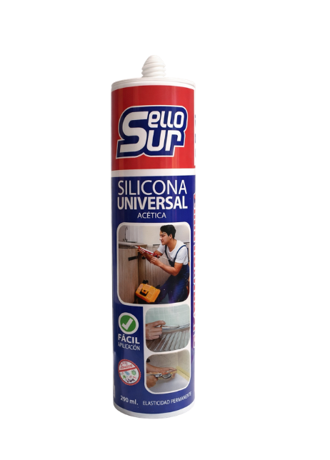 Silicona acetica Baño y Cocina 290 ml Blanco-Transparente
