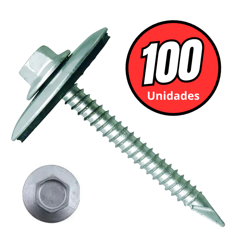 Tornillo para policarbonato hexagonal con golilla ancha 12x1 1/2 Ferreconce