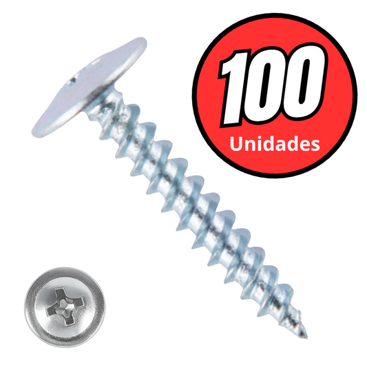 Tornillo cabeza lenteja punta fina 8x1/2 zincado Ferreconce bolsa 100 unidades