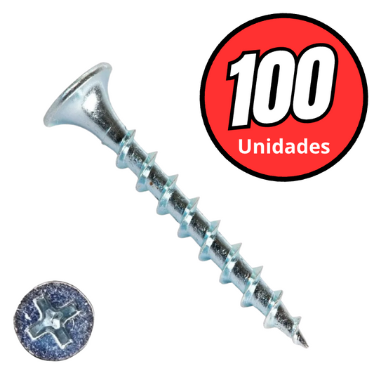 Tornillo CRS punta fina 6x1 para volcanita y madera bolsa 100 unidades Ferreconce