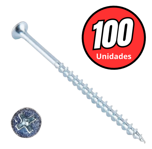 Tornillo CRS punta fina 8x2 1/2 para volcanita y madera bolsa 100 unidades Ferreconce