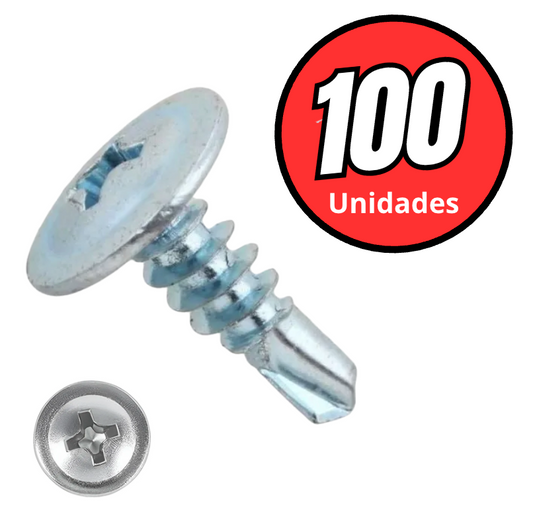 Tornillo cabeza lenteja punta broca 8x1/2 autoperforante Ferreconce bolsa 100 unidades