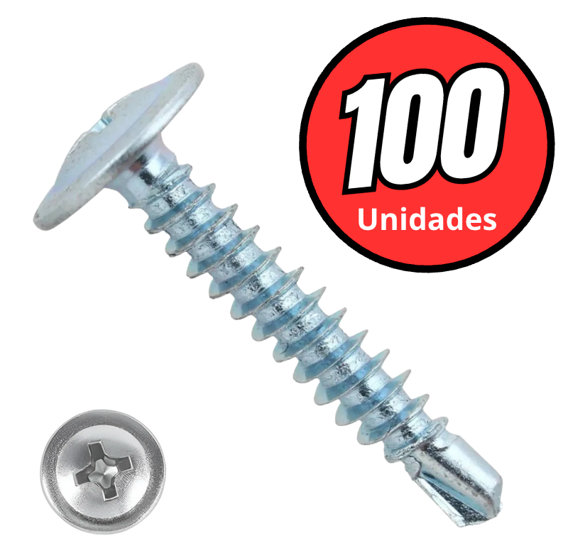 Tornillo cabeza lenteja punta broca 8x1 autoperforante Ferreconce bolsa 100 unidades